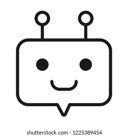 Chat Bot Icon. Line vector. Isolate on white background.