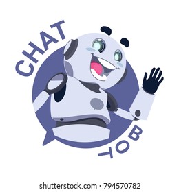 Icono De Robo De Chat Modificado App Robot Chatter O Soporte Técnico De Chatterbot Servicio Virtual Concepto Ilustración Vector Plana