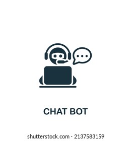 Chat Bot icon. Monochrome simple icon for templates, web design and infographics