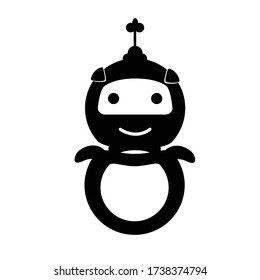 Icono del robot de chat en un fondo blanco. Robot de dibujos animados en un estilo plano.