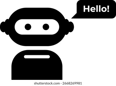 Chat bot icon. Robot virtual assistant. Artificial intelligence robot. Chatbot robot icon