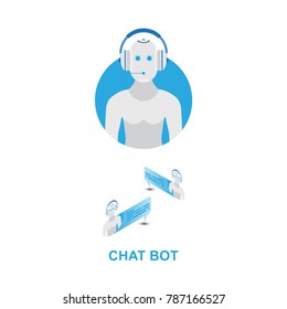 Chat bot icon for social networking. Flat vector illustration EPS 10
