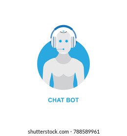 Chat bot icon for social networking. Flat vector illustration EPS 10