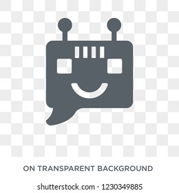 chat bot icon. Trendy flat vector chat bot icon on transparent background from general  collection. 
