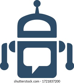 Icono del robot de chat en estilo moderno y plano. Bot de servicio al cliente. Signo de inteligencia artificial.