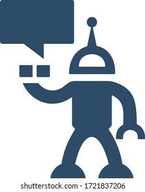 Chat bot icon in trendy flat style. Customer service bot. Artificial intelligence sign.
