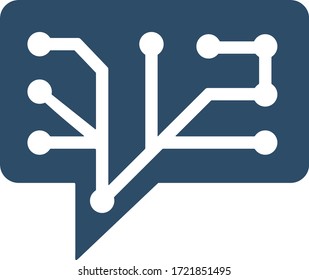 Chat bot icon in trendy flat style. Customer service bot. Artificial intelligence sign.