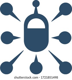 Icono del robot de chat en estilo moderno y plano. Bot de servicio al cliente. Signo de inteligencia artificial.