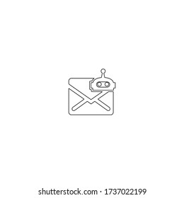 Chat bot icon in trendy line style. Artificial intelligence sign.