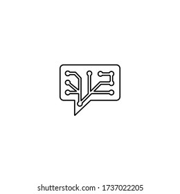 Chat-Bot-Symbol im trendigen Linienstil. Künstliches Geheimdienstzeichen.
