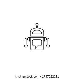 Icono del robot de chat con estilo de línea de moda. Señal de inteligencia artificial.