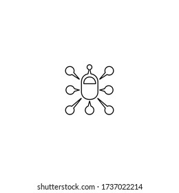 Chat bot icon in trendy line style. Artificial intelligence sign.