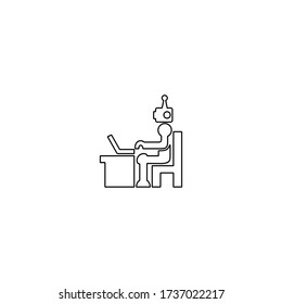 Chat-Bot-Symbol im trendigen Linienstil. Künstliches Geheimdienstzeichen.