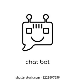 chat bot icon. Trendy modern flat linear vector chat bot icon on white background from thin line general collection, editable outline stroke vector illustration