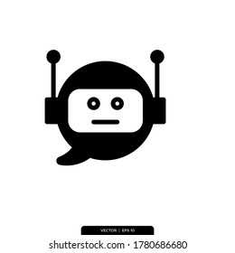 Plantilla de logotipo de Ilustración de vectores de iconos de bots de chat 