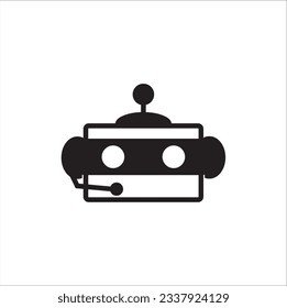 Chat bot icon, Vector illustration robot, Chatbot symbol, logo template. Modern flat style cartoon character illustration. Isolated on white background.
