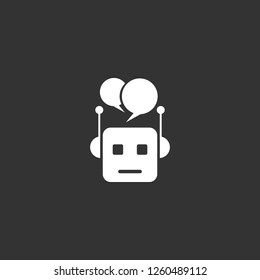 chat bot icon vector. chat bot sign on black background. chat bot icon for web and app