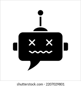 Chat Bot icon. Virtual assistant Bot icon. Robot head with speech bubble. Customer support service Chat Bot. Vector illustration on white background. EPS 10