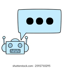 chat bot illustration hand drawn isolated vector