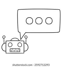 chat bot illustration hand drawn outline vector