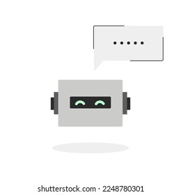 Chat bot isolated on white and speech bubble