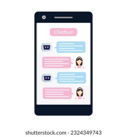 Chat bot isolated on white. Customer support service chat bot.