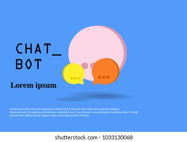 Chat Bot keep speech bubble banner with copy space, chatter or Chatterbot service support concept flat vector illustration