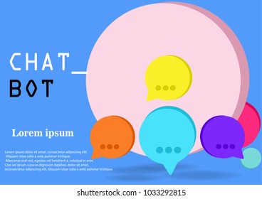 Chat Bot keep speech bubble banner with copy space, chatter or Chatterbot service support concept flat vector illustration