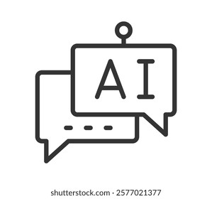 Chat bot line icon, pixel perfect, vector eps10 illustration