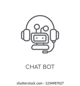 chat bot linear icon. Modern outline chat bot logo concept on white background from General collection. Suitable for use on web apps, mobile apps and print media.