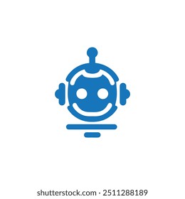 chat bot logo, ai bot logo, Roboter AI logo künstliche Intelligenz logo, Roboter-Symbol, Virtual smart assistant Bot-Symbol. Roboterkopf mit Sprechblase	