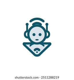 chat bot logo, ai bot logo, robot AI logo artificial intelligence logo, Robot icon, Virtual smart assistant Bot icon. Robot head with speech bubble	