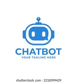 Chat Bot Logo Bubble Talk Messenger AI Robot Mascot