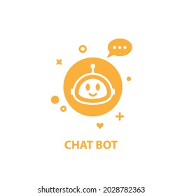 Concepto de diseño del logotipo de bot de chat. UI UX para diseño web. Ilustración vectorial plana.