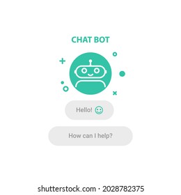 Chat bot logo design concept. UI UX element for web design. Flat vector illustration.