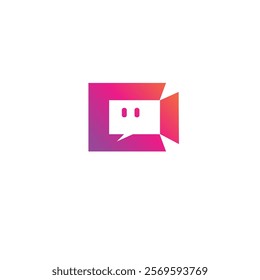 Chat Bot logo design concept. Virtual smart assistant Bot icon. Robot head with speech bubble. Customer support service Chat Bot.