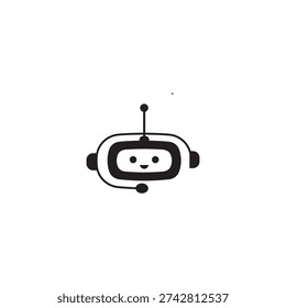 Chat Bot logo design concept. Virtual smart assistant Bot icon. Modern flat illustration isolated on white background. Customer support service Chat Bot. Vector illustration