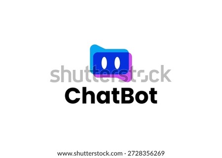 Chat Bot logo design concept. Virtual smart assistant Bot icon. Robot head with speech bubble. Customer support service Chat Bot.