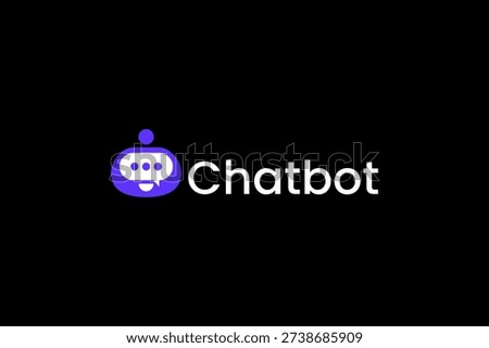 Chat Bot logo design concept. Virtual smart assistant Bot icon. Robot head with speech bubble. Customer support service Chat Bot.