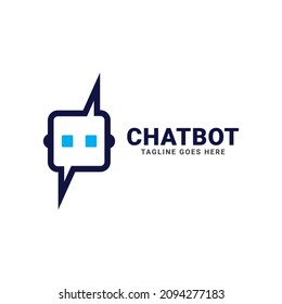 Chat Bot logo design. Virtual assistant Bot icon. Robot head with speech bubble. Customer support service Chat Bot. Vector illustration.