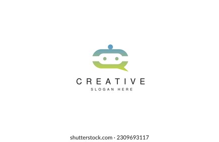 icono del logotipo del robot de chat, icono del vector del robot