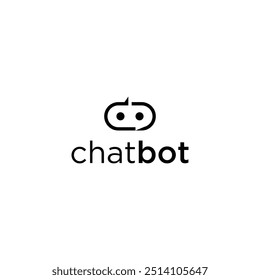 Bate-papo bot ícone de logotipo minimalista de vetor