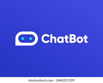 Chat Bot minimalistic logo design. Artificial Intelligence business identity concept. Virtual smart assistant Bot icon. Robot head with speech bubble creative minimalistic logo. Vector illustration