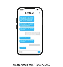 Chat bot on the phone. Vector illustration