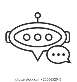 Chat bot outline icon, editable vector illustration and transparent graphic element. Isolated on white background