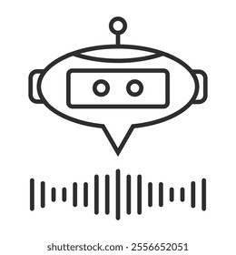 Chat bot outline icon, editable vector illustration and transparent graphic element. Isolated on white background