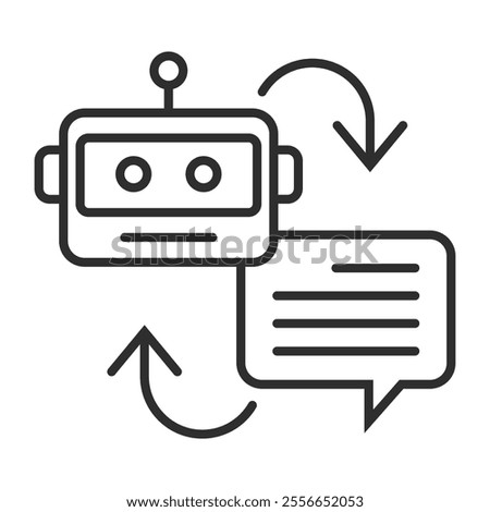 Chat bot outline icon, editable vector illustration and transparent graphic element. Isolated on white background