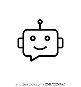 Chat bot outline icon eps file