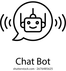 Estilo de contorno del bot de chat. Ilustración vectorial Para El Diseño gráfico