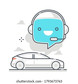 Chat bot related, color line, vector icon, illustration set. The set is about machine learning, artificial Intelligence, commerce, Robotics. The composition is infinitely scalable.